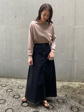 「AS KNOW AS plus（アズノゥアズプラス）のアイテム（その他シューズ）」を使った、chisatoyamamotoさん（レディース・169cm）の秋コーディネート