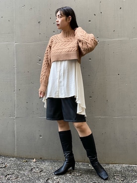 「ハイネックトップス」｜chisatoyamamotoさん（レディース・169cm）の秋コーディネート