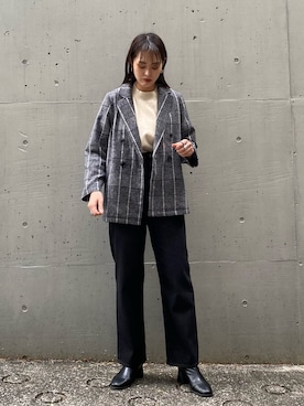 「AS KNOW AS PINKY（アズノゥアズピンキー）のアイテム（ジャケット/アウター）」を使った、chisatoyamamotoさん（レディース・169cm）の冬コーディネート