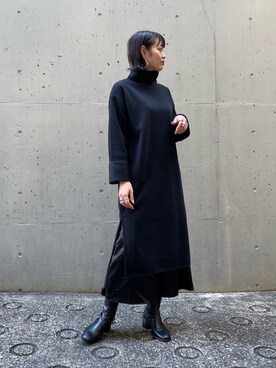 「AS KNOW AS PINKY（アズノゥアズピンキー）のアイテム（ワンピース/ドレス）」を使った、chisatoyamamotoさん（レディース・169cm）の冬コーディネート