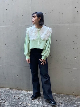 「AS KNOW AS PINKY（アズノゥアズピンキー）のアイテム（スウェット）」を使った、chisatoyamamotoさん（レディース・169cm）の春コーディネート