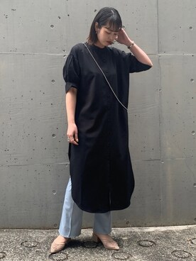 「AS KNOW AS PINKY（アズノゥアズピンキー）のアイテム（シャツワンピース）」を使った、chisatoyamamotoさん（レディース・169cm）の春コーディネート