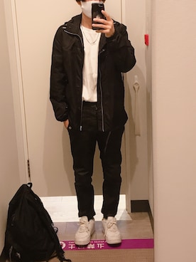 「DRKSHDW by RICK OWENS（ダークシャドウ バイ リックオウエンス）のアイテム（デニムパンツ）」を使った、たいっさんさん（メンズ・170cm）の秋コーディネート