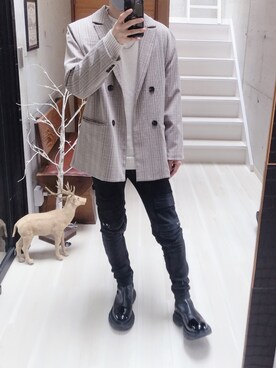 「Alexander McQueen（アレキサンダーマックイーン）のアイテム（ブーツ）」を使った、たいっさんさん（メンズ・170cm）の春コーディネート