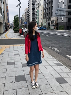 「ジャックパーセル」｜「アイテム（ワンピース/ドレス）」を使った、めくさん（レディース・164cm）の夏コーディネート