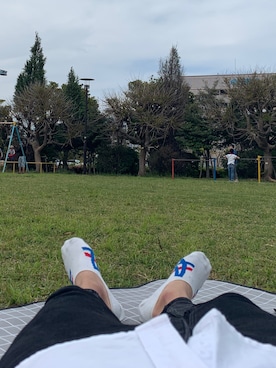 「Onitsuka Tiger（オニツカタイガー）のオニツカタイガー アンクル ソックス ANKLE SOCKS  (3183A021)（ソックス/靴下、ホワイト系）」を使った、naoparaさん（メンズ・179cm）の夏コーディネート