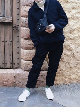 「UNIQLO（ユニクロ）のアイテム（パンツ、ブラック系）」を使った、naoparaさん（メンズ・179cm）の夏コーディネート