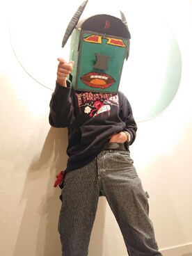 「ROLLING CRADLE（ローリングクレイドル）のアイテム（パーカー）」を使った、デビル閣下[相互]さん（メンズ・169cm）の冬コーディネート