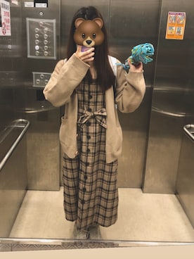 「GOGOSING（ゴゴシング）のアイテム（その他アウター）」を使った、chaiさん（レディース・158cm）の冬コーディネート