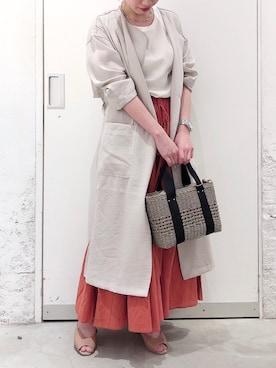 「スカーチョ」｜「アイテム（その他アウター）」を使った、taruさん（レディース・155cm）の春コーディネート
