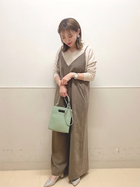 「レプシィム(LEPSIM)」｜「アイテム（オールインワン・サロペット）」を使った、taruさん（レディース・155cm）の秋コーディネート