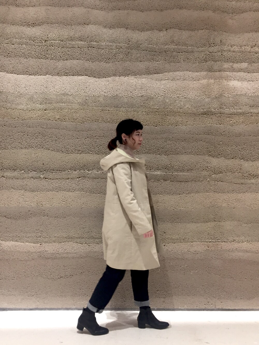「ootd、休閒、春コーデ」｜「GUのアイテム（トレンチコート、ベージュ系）」を使った、Yau さん（レディース・160cm）の春コーディネートの1枚目の写真