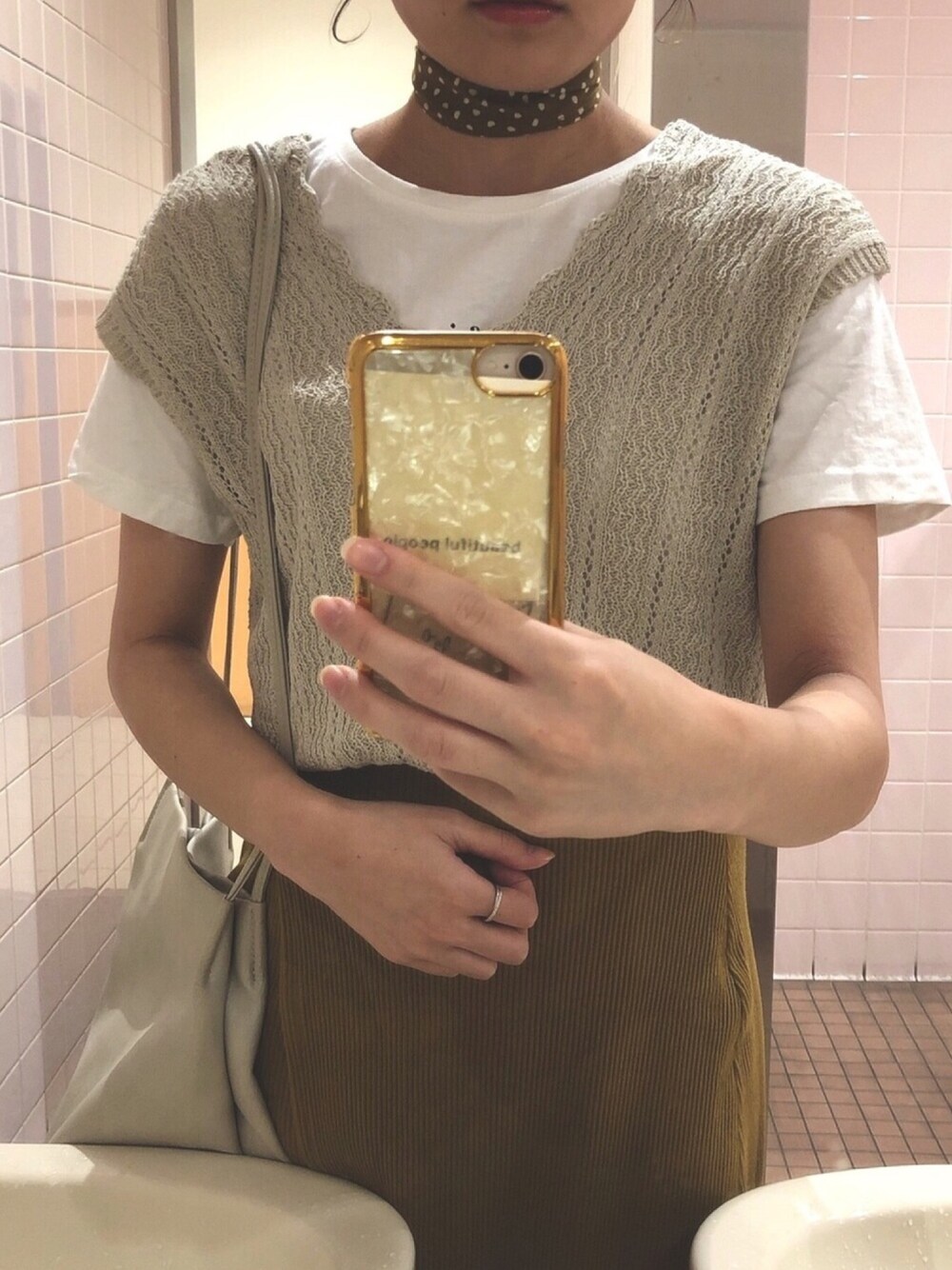 「秋のカフェオレコーデ」｜「SENSE OF PLACE by URBAN RESEARCHのアイテム（トップス、グレー系）」を使った、H  a  s  さん（レディース・155cm）の夏コーディネートの1枚目の写真