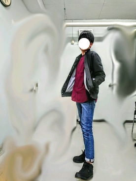 「Right-on（ライトオン）のアイテム（ブルゾン）」を使った、きしくんさん（メンズ・175cm）の冬コーディネート