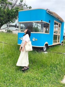 「Aラインスカート」｜「アイテム（タンクトップ）」を使った、kanaeさん（レディース・156cm）の春コーディネート