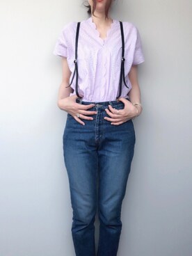 「スカラップ」｜「アイテム（ローファー）」を使った、nuさん（レディース・169cm）の春コーディネート