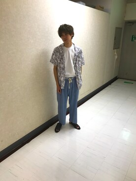 「GGD（ジージーディー）のアイテム（パンツ）」を使った、ばーちーさん（メンズ・172cm）の夏コーディネート