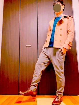 「リラックスパンツ」｜「アイテム（スラックス）」を使った、yosukeさん（メンズ・174cm）の冬コーディネート