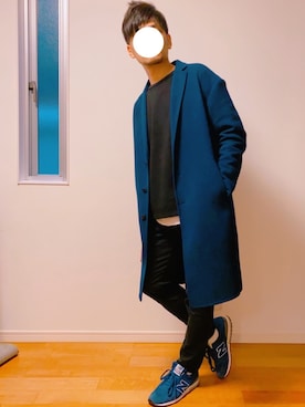 「EDIFICE（エディフィス）のアイテム（チェスターコート）」を使った、yosukeさん（メンズ・174cm）の春コーディネート
