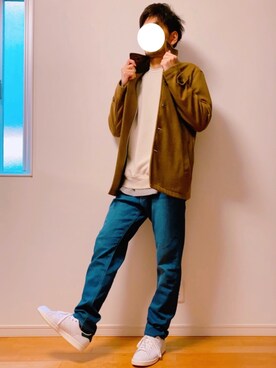 「スタンスミス」｜「アイテム（ステンカラーコート）」を使った、yosukeさん（メンズ・174cm）の春コーディネート