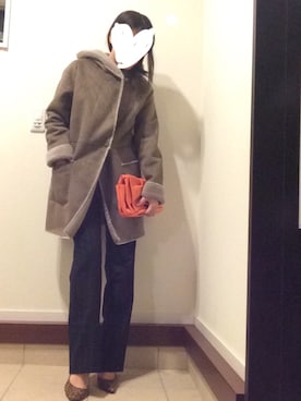 「URBAN RESEARCH（アーバンリサーチ）のアイテム（ムートンコート）」を使った、リツさん（レディース・160cm）の冬コーディネート