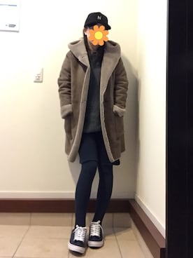 「URBAN RESEARCH（アーバンリサーチ）のアイテム（ムートンコート）」を使った、リツさん（レディース・160cm）の冬コーディネート