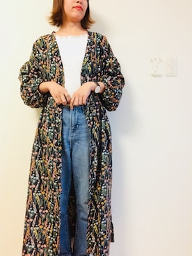 「Green　Parks（グリーンパークス）のアイテム（カーディガン/ボレロ）」を使った、ichikaさん（レディース・154cm）の春コーディネート