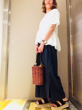 ichikaさんの「・ミニバスケットショルダーバッグ」を使ったコーディネート