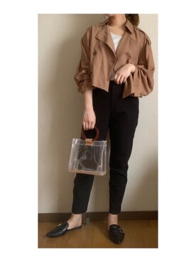 「CHARLES & KEITH（チャールズ & キース）のアイテム（スリッポン）」を使った、ろんたんさん（レディース・158cm）の春コーディネート