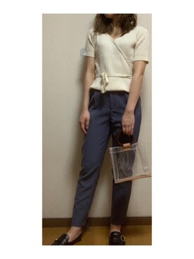 「CHARLES & KEITH（チャールズ & キース）のアイテム（スリッポン）」を使った、ろんたんさん（レディース・158cm）の夏コーディネート