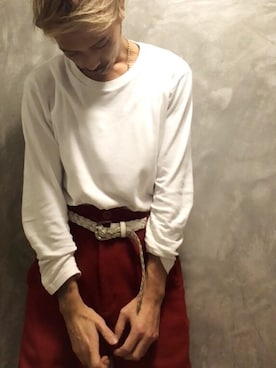「red」｜「アイテム（その他）」を使った、さん（メンズ・178cm）の冬コーディネート