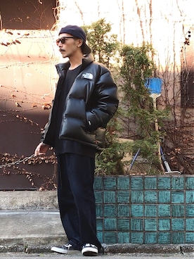 「Supreme x The North Face」｜「アイテム（ダウンジャケット/コート）」を使った、さん（メンズ・178cm）の冬コーディネート