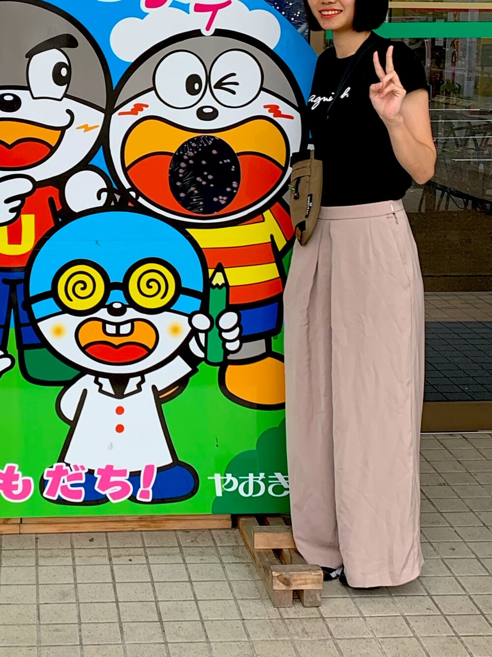 「アニエスベー(agnes b.)、ヒステリックグラマー」｜「NIKEのアイテム（サンダル、ブラック系）」を使った、namuamidabutsuさん（レディース・163cm）の秋コーディネートの1枚目の写真