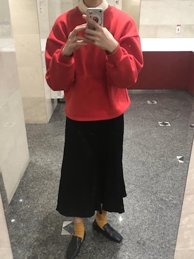 「ISOOK（アイスー）のアイテム（ローファー）」を使った、defchaa さん（レディース・170cm）の冬コーディネート