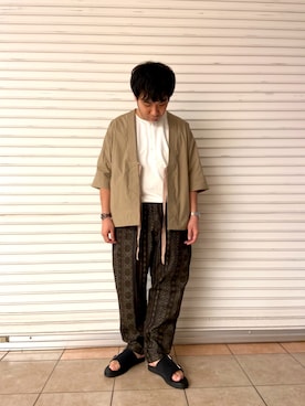 「MANEBU（マネブ）のアイテム（サンダル）」を使った、ino-uoさん（メンズ・168cm）の春コーディネート