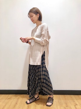 「プリーツ」｜iwarisa_right_onさん（レディース・155cm）の秋コーディネート