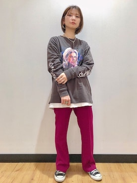 「RAG MACHINE（ラグマシーン）のアイテム（パンツ）」を使った、iwarisa_right_onさん（レディース・155cm）の秋コーディネート