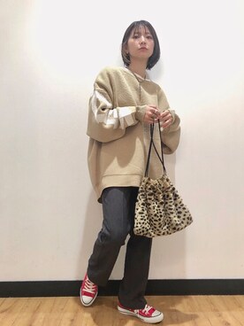 「バックロゴ」｜「アイテム（スラックス）」を使った、iwarisa_right_onさん（レディース・155cm）の秋コーディネート
