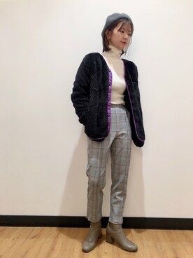 「Champion（チャンピオン）のアイテム（その他アウター）」を使った、iwarisa_right_onさん（レディース・155cm）の秋コーディネート