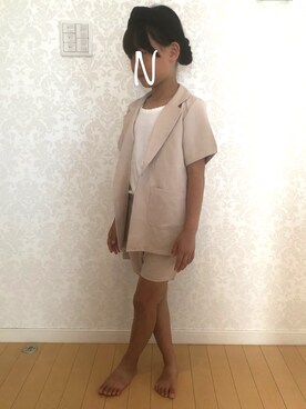 「おんなのこコーデ」｜「アイテム（セットアップ）」を使った、♡♡♡さん（キッズ・122cm）の夏コーディネート