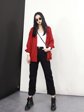 「国潮」｜「アイテム（その他アウター）」を使った、奢侈的大侠さん（レディース・163cm）の春コーディネート