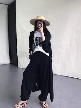 「日系休闲」｜「アイテム（帽子）」を使った、奢侈的大侠さん（レディース・163cm）の春コーディネート