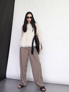 「国潮」｜「アイテム（スリッポン）」を使った、奢侈的大侠さん（レディース・163cm）の春コーディネート