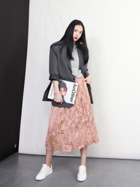 「日系休闲」｜「アイテム（ジャケット/アウター）」を使った、奢侈的大侠さん（レディース・163cm）の夏コーディネート