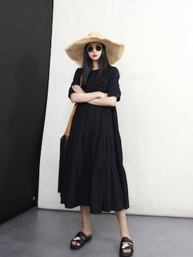 「国潮」｜「アイテム（スリッポン）」を使った、奢侈的大侠さん（レディース・163cm）の夏コーディネート