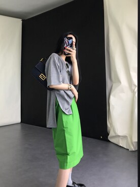 「通勤穿搭」｜「アイテム（腕時計）」を使った、奢侈的大侠さん（レディース・163cm）の夏コーディネート