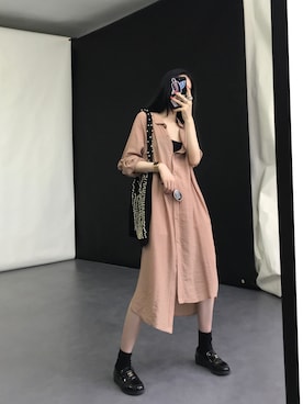 「通勤穿搭」｜「アイテム（ワンピース）」を使った、奢侈的大侠さん（レディース・163cm）の夏コーディネート