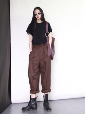 「盐系风格」｜「アイテム（ブーツ）」を使った、奢侈的大侠さん（レディース・163cm）の夏コーディネート