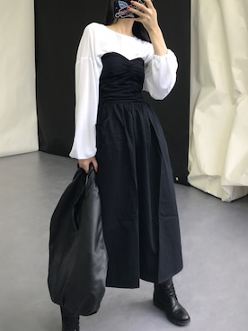 「盐系风格」｜「アイテム（スカート）」を使った、奢侈的大侠さん（レディース・163cm）の夏コーディネート
