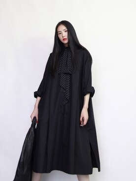 「通勤穿搭」｜「アイテム（シャツワンピース）」を使った、奢侈的大侠さん（レディース・163cm）の夏コーディネート